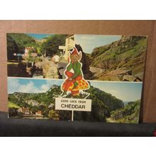 multiview, CHEDDAR, SOMERSET used postcard Colourmaster 1971 pm pixie #