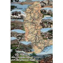 Grandes Alps Grands Cols La Raute French Map Carte Postcard