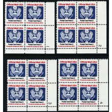 O138, MNH VF NH ALL FOUR PL#'s 1-4 Plate Blocks CV $110 - Stuart Katz