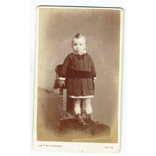 Victorian cdv photo infant standing on chair Irvine photographer