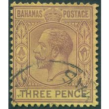 Bahamas 1937 3d purple on orange-yellow SG120a used
