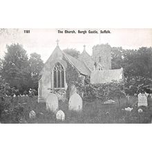 The Church, Burgh Castle, Suffolk : Pawsey printed postcard 1181