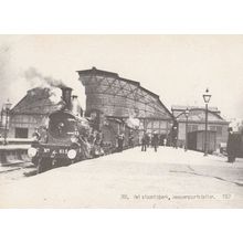Het Stoomtijdperk Weesperpoortstation in 1902 Dutch Train Repro Postcard