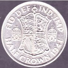 1941 Great Britain 1 Half Crown (2 & Half Shillings) Silver Coin