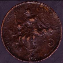 1911 France 5 Centimes Coin
