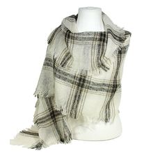 Scarf - Shawl - Woven Mega Checker Print - Black - SF-GF1027BK