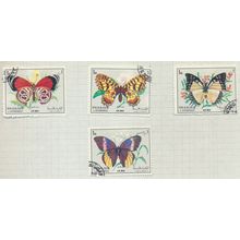 Sharjah & Dependencies Stamps, Butterflies, CTO, Four Different