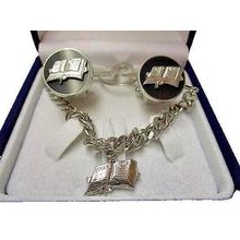 Mens Cufflinks With Church Bible