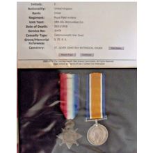 WORLD WAR ONE 1914-15 Star & BRITISH WAR MEDAL Died France Hillman
