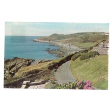 CRUNTA POOL AND MORTE POINT, WOLLACOMBE, DEVON used vintage postcard 1968 pm =