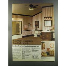 1982 Sears Dark Oak Bath Ad - Beautifully Coordinated