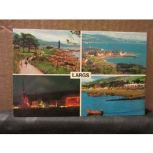 multiview, LARGS, Ayrshire Used postcard 1974 postmark #