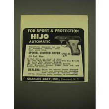 1959 Charles Daly HiJo Automatic Pistol Ad - For sport & Protection