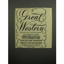 1951 Great Western American Champagne Ad - Six European Awards