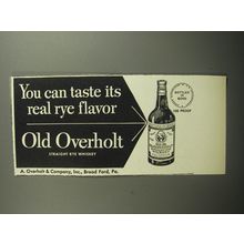 1951 Old Overholt Straight Rye Whiskey Ad - You can taste its real rye flavor