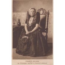 Princess Juliana In Antique Royal Royalty Fashion Costume at 13 Yrs Old Postcard