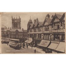 Bus At Salters Shoe Shoes Shop Wigan Lancashire Old Postcard