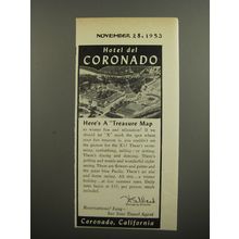 1953 Hotel del Coronado Advertisement - Here's a Treasure Map