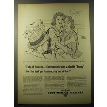 1960 Continental Airlines Ad - Take it from us Continental rates a double Emmy