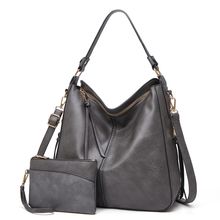 Handbags for Women Large Designer Ladies Hobo bag Two Piece Grey