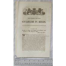1831 Act of Parliament: salary Master & Worker of His Majesty's Mint