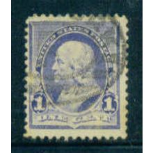 Used 219 1c Benjamin Franklin Barely Clears M01909