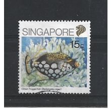 Singapore.SG602 15c Clown Triggerfish.Fine Used.Jul25