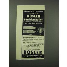 1959 Nosler Partition Bullet Ad - Experienced Hunters