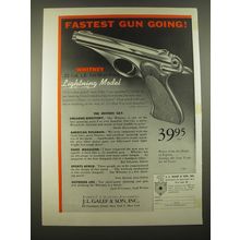 1957 J.L. Galef Whitney Lightning Model Pistol Ad - Fastest gun going