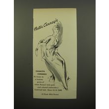 1950 Hattie Carnegie Hostess Gown Ad - Canasta Evenings
