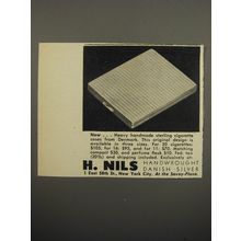 1950 H. Nils Cigarette Cases Ad - Now heavy handmade sterling cigarette cases