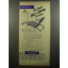 1952 American Express Travel Service Ad - Reserved.. for your fall or winter