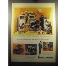 1957 Bell & Howell Ad - 8mm 220 Wilshire; 252-TA Montery, 200-EE Movie Cameras