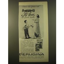 1961 Perugina Rossana Candy Ad - Pair-oo-jean-ah It's love at first taste