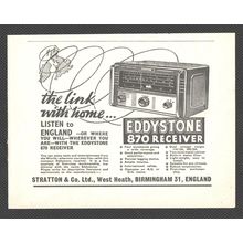 EDDYSTONE 870 RADIO RECEIVER :- Original Vintage 1960 Advert <> UK-POST FREE