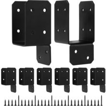 16Pcs Black Caps Tie Bracket for 2X4 Post, Post Anchor Connector Carbon Steel Mo
