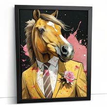 Horse In A Suit Wall Art Picture Oil Style Horse Art Horse Artwork Horse Gift (2