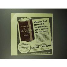 1946 Guittard Flavor-rich Ground Chocolate Ad - Drink!