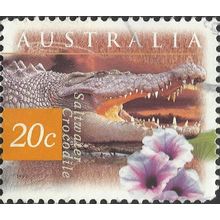 AUSTRALIA, REPTILE, Saltwater Crocodile, brown 1997, 20c