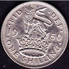 1950 Great Britain 1 Shilling Coin English