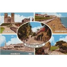 Herne Bay Reculver Towers Road 1970s Multiview Postcard