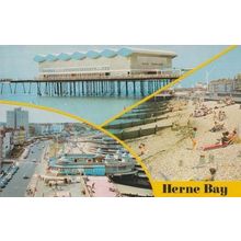 Herne Bay Pavillion Kent Folkestone Beach Lilos Lilo Sandcastles 1970s Postcard