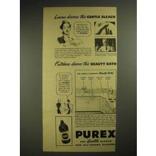 1940 Purex Bleach Ad - Linens Deserve Gentle Bleach