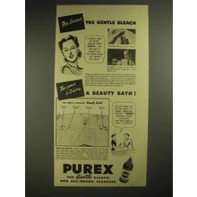 1940 Purex Bleach Ad - For Linens The Gentle Bleach
