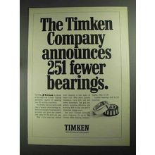 1968 Timken Bearings Ad - Announces 251 Fewer Bearings