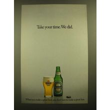 1988 Heineken Beer Ad - Take Your Time. We Did.