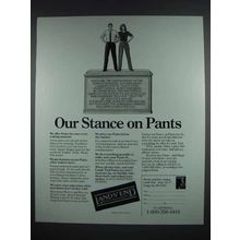 1988 Lands End Clothes Ad - Our Stance on Pants