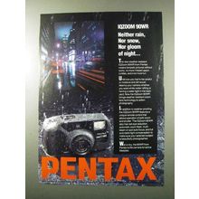 1991 Pentax IQZoom 90WR Camera Ad - Rain Snow