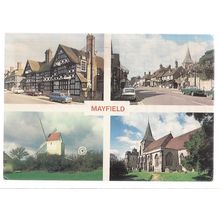 MAYFIELD, SUSSEX multiview used postcard. 1987 postmark =