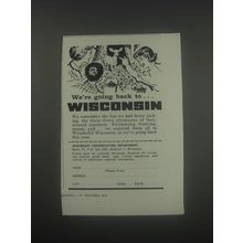 1960 Wisconsin Conservation Department Ad - We're going back to Wisconsin